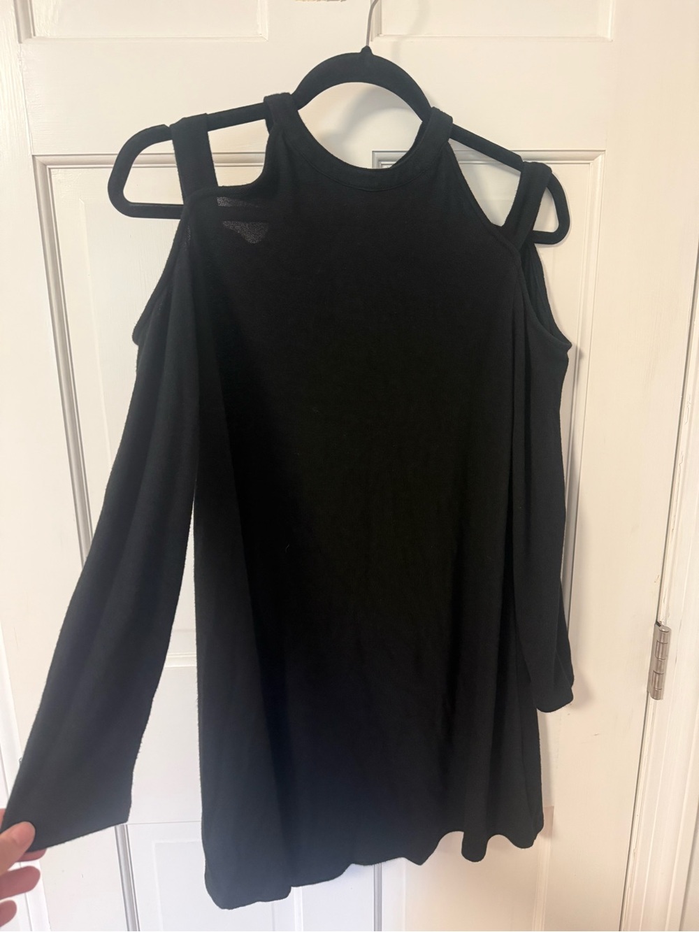 Black Cold-Shoulder Women's Dress - Classic Cut